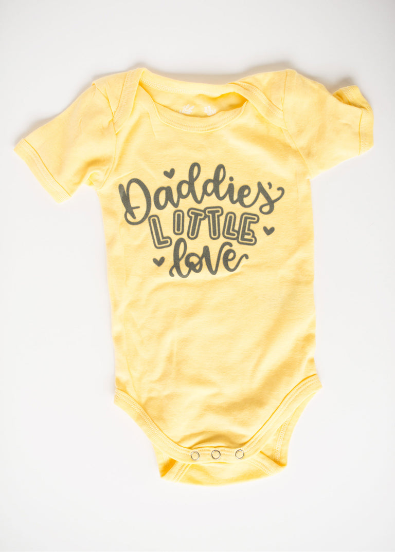 Specially Printed Daddies Little Love - Butter Yellow - PeaTree