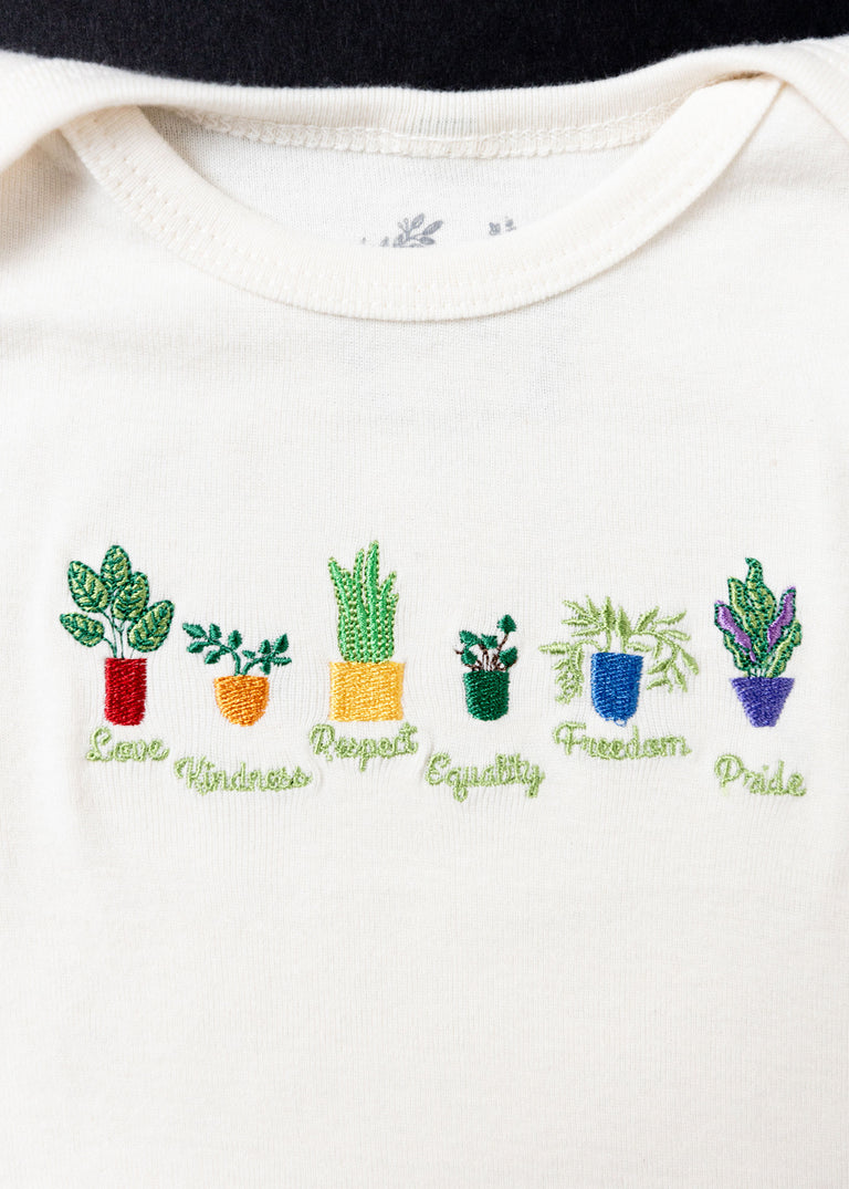 Plant Kindness & Let Love Grow Onesie - Natural - PeaTree