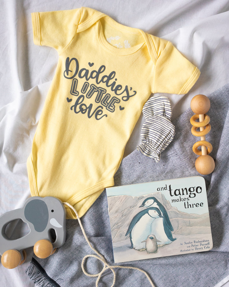 Specially Printed Daddies Little Love - Butter Yellow - PeaTree